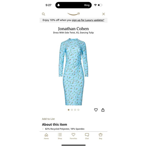 Jonathan Cohen size small S Blue dancing tulip side twist dress - Picture 2 of 8